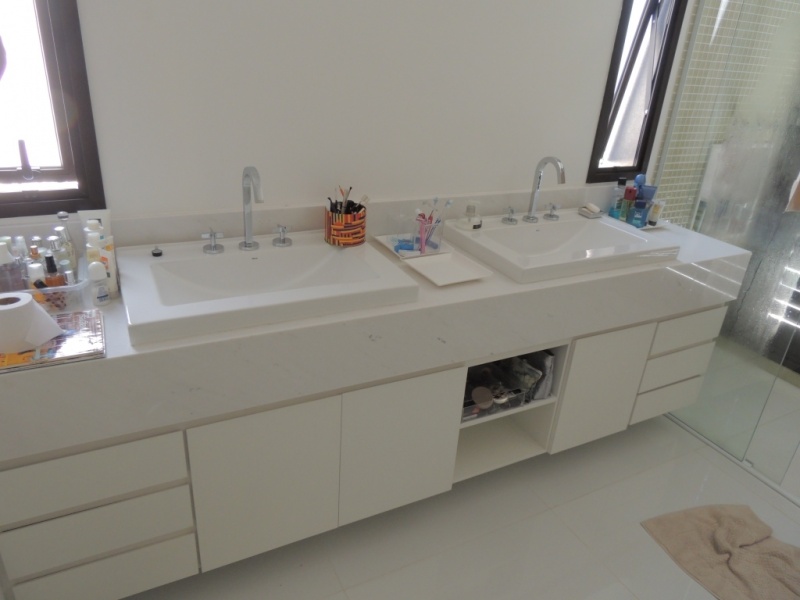 Lavatórios de Mármore para Banheiro Água Branca - Lavatório em Limestone Caliza Capri