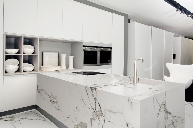 Pias de Dekton Danae no Jardim Paulista - Revestimento Dekton Kadum